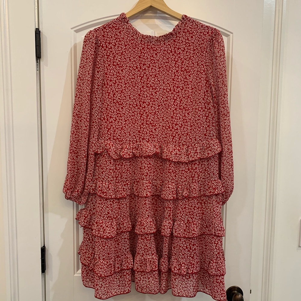 Petal and Pup Cobey Tiered Dress red sz M